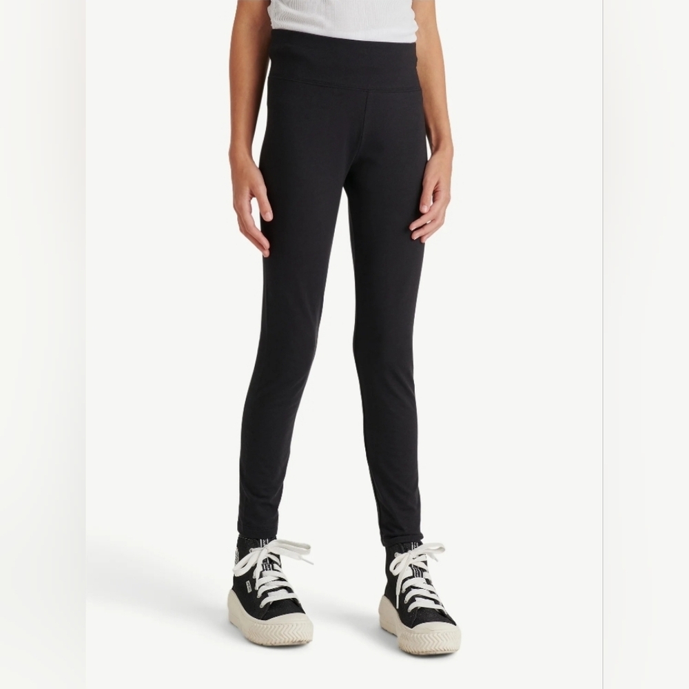 Justice Girls Core Solid Black Leggings | Size M (10) | Full Length NWT